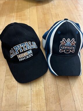 VTG Washington Capitals Hat Lot CCM NHL Hockey Cap Blue Black Rare